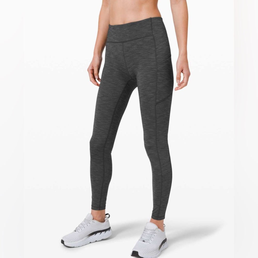 Lululemon Speed Up Tight 28" With Pockets Heathered Black sz 6 - Picture 2 of 14